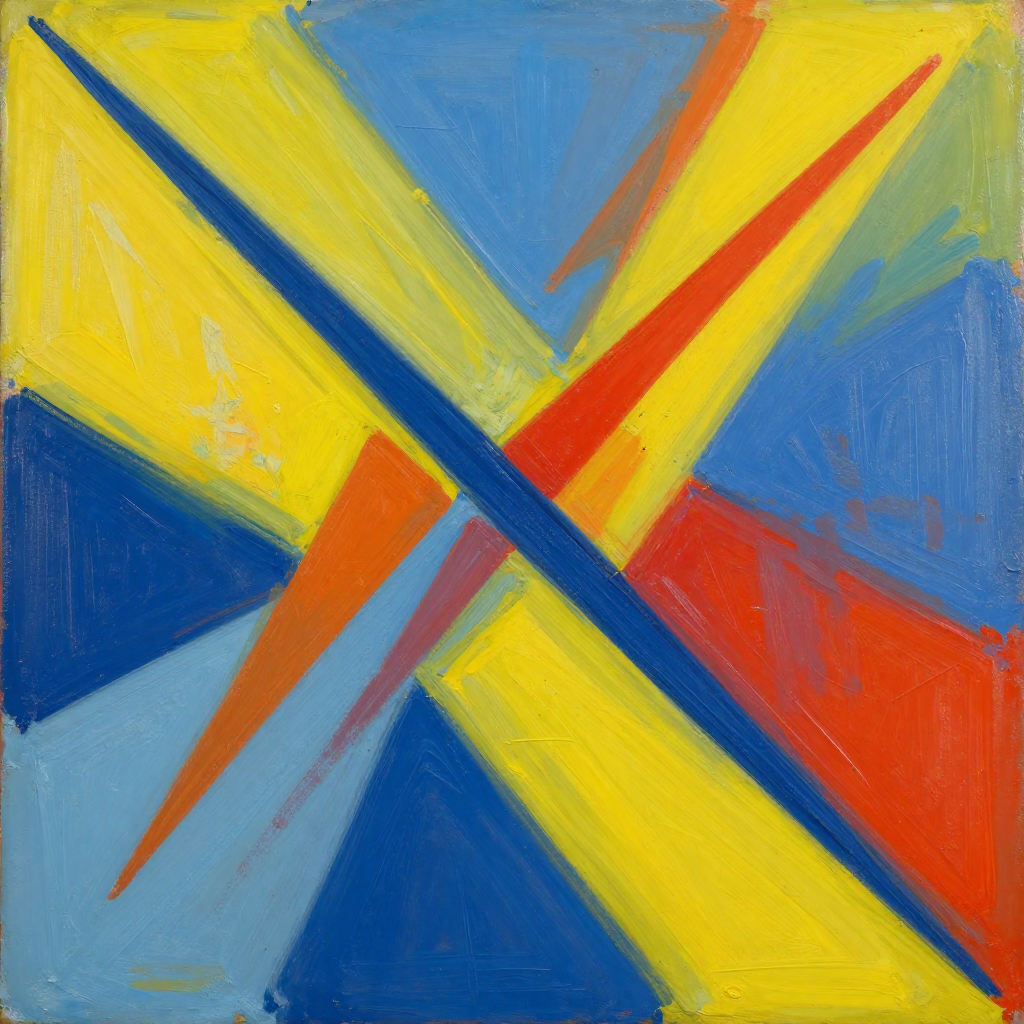 Contemporary abstract acrylic painting with bold colors